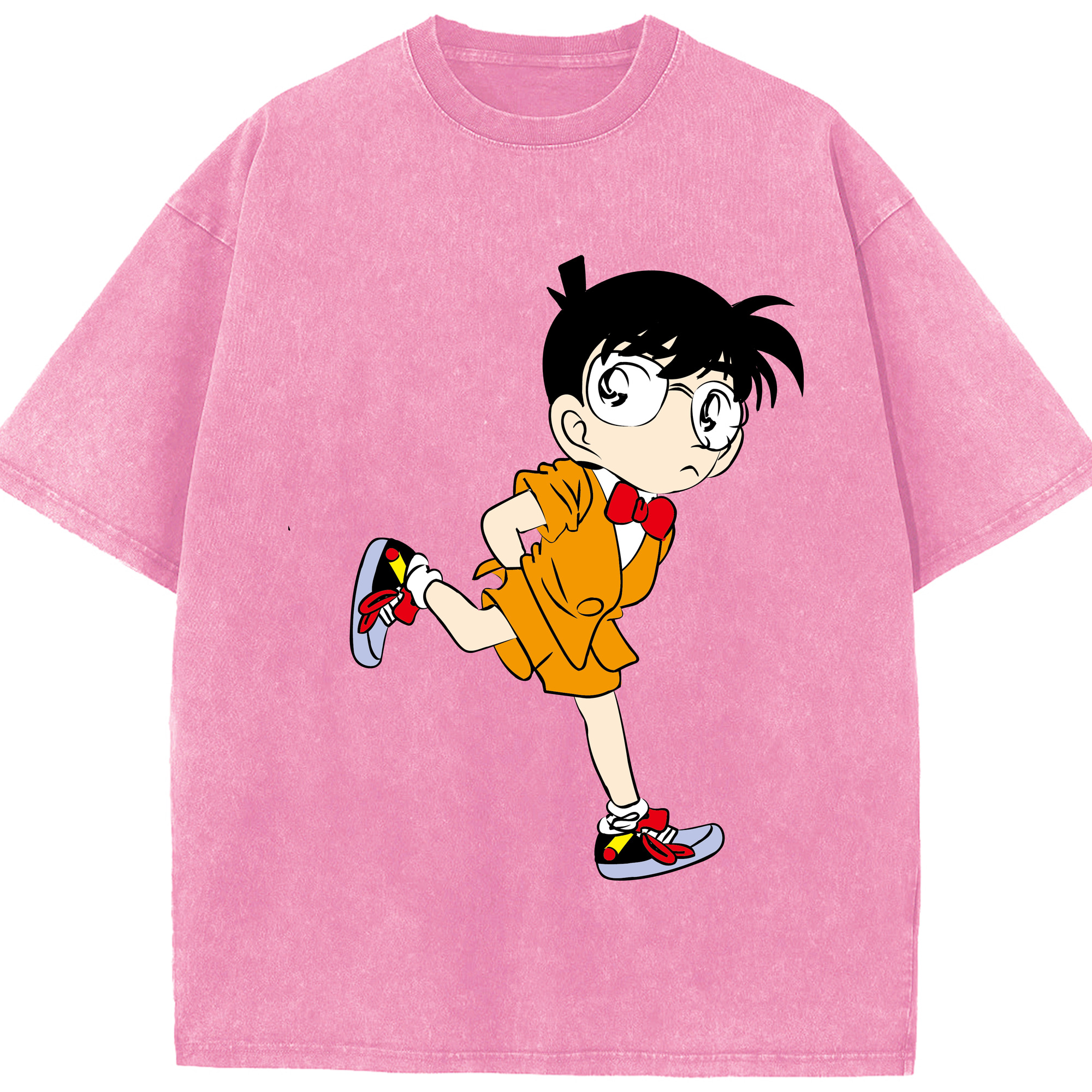 （画像用） 名探偵コナン 江戸川 コナン Detective Conan Conan Edogawa 綿100% ヴィンテージ風 半袖Tシャツ（フロントプリント）